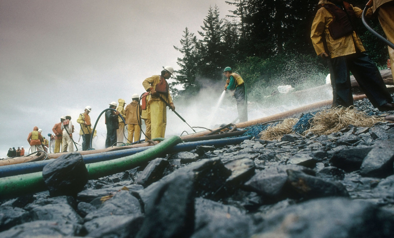 Exxon Valdez Oil Spill clean up Alaska